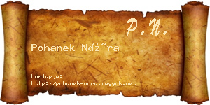 Pohanek Nóra névjegykártya