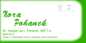 nora pohanek business card